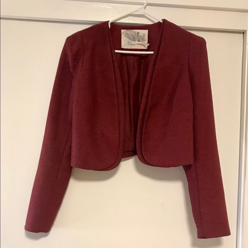 Crimson cropped blazer